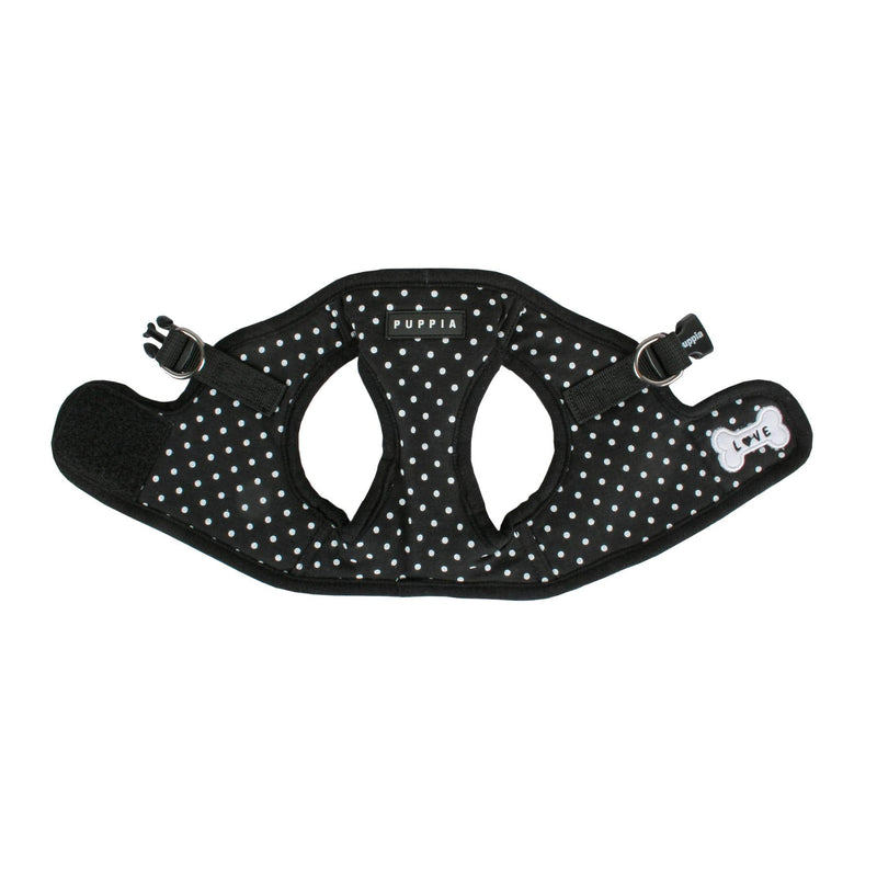 Puppia Dotty Step-in Vest Dog Harness No Pull No Choke Easy Wear Training Walking for Small Dog, Medium, Black - PawsPlanet Australia
