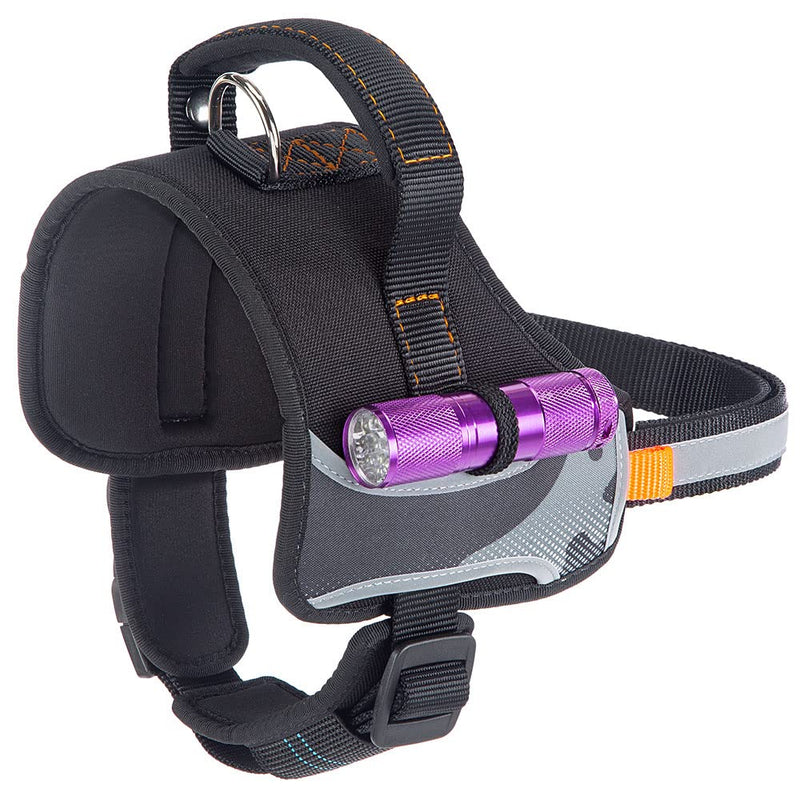 Ferplast Dog Harness HERCULES SMALL, Adjustable, Padded, Resistant, Scratchproof, Visible in the Dark, with Handle Black