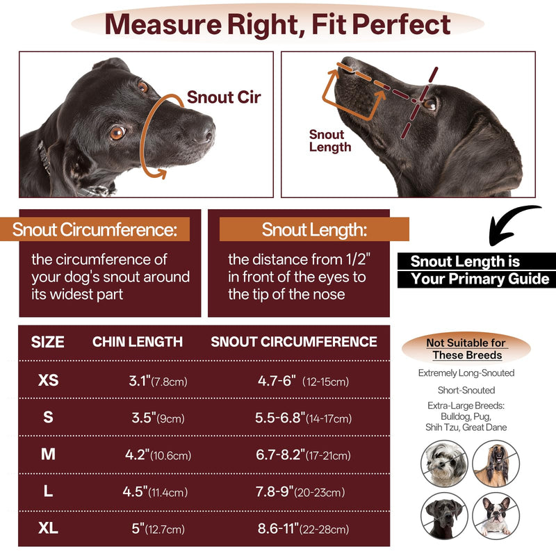 Dog Muzzle 2 Pack, Breathable Mesh Muzzles for Small Medium Large Dogs to Drink Eat Pant, Adjustable Soft Muzzle for Anti-Biting Barking Chewing Licking, Dog Mouth Cover for Vet Grooming, Black L