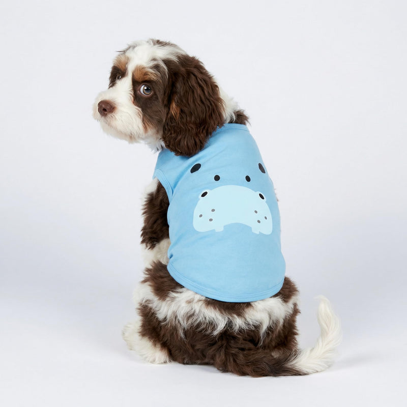 Fitwarm 3 Pack Hippo Sheep Koala Dog Shirt, Summer Clothes for Small Dogs Boy Girls, Funny Pet Outfit, Black, White, Gray, Blue, Medium Hippo-Sheep-Koala