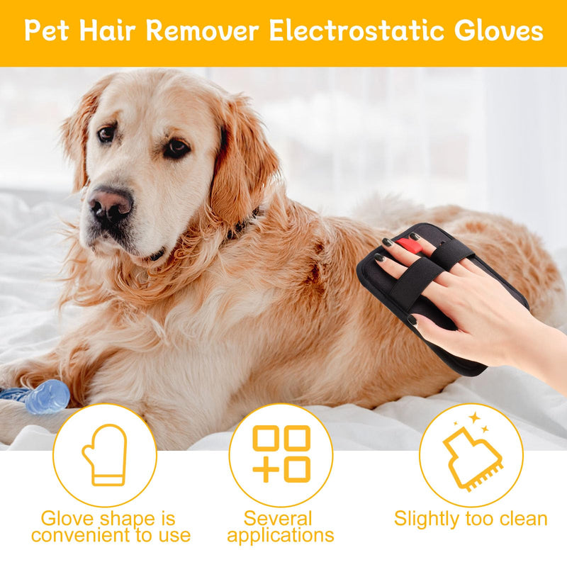 2 Pcs Electrostatic Pet Hair Removal Gloves, Pet Hair Removal Glove for Cats & Dogs, Pet Hair Remover, Reusable Cat & Dog Hair Remover for Couch, Clothing, Carpet, Car Seat - PawsPlanet Australia