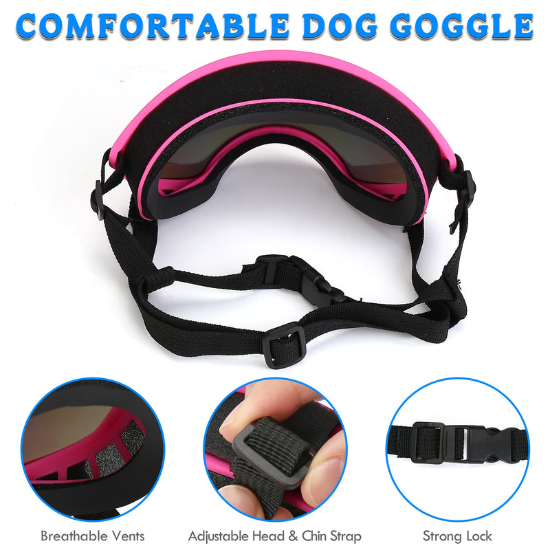 Large Dog Sunglasses Dog Goggles Pet Glasses Pet Eyewear with Adjustable Strap,Glasses for Medium Large Dog Swimming Skating Glasses UV Proof Windproof Dustproof Pink - PawsPlanet Australia