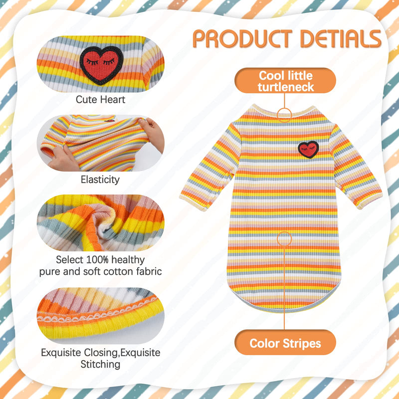 DENTRUN Hairless Cats Shirt Breathable Cat Daily Wear Clothes Stripe Vest Adorable Pajamas Jumpsuit Soft & Skin-Friendly XX-Large Yellow - PawsPlanet Australia