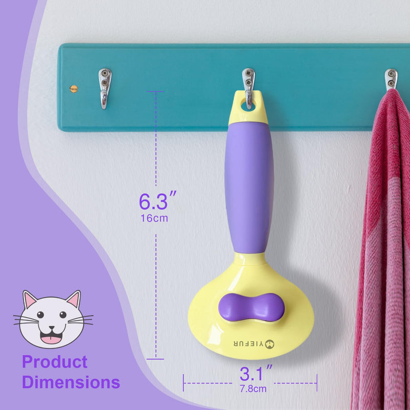 Cat Brush for Grooming and Shedding, Self-Cleaning Silicone Brush for Short and Long Haired Cats, Cat Gifts for Pet Lovers (purple) Purple - PawsPlanet Australia