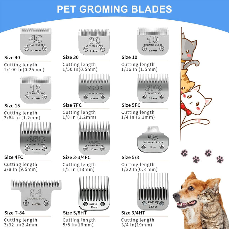84# Pet Dog Grooming Stainless Steel Blade,Compatible with Ainds,Oster A5,Wahl KM-10 and Other Series Detachable Clippers, Cut Length 3/32-Inch - PawsPlanet Australia