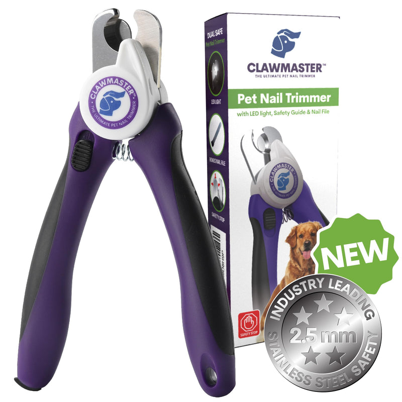 Lighted Pet Nail Clippers By Claw Master - Precise Trimmer & Cutter for Dogs & Cats - Includes Safety Guard To Prevent Overcutting and 3.5mm Stainless Steel Blade & Free Nail File For Perfect Grooming - PawsPlanet Australia