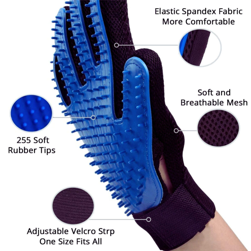2PCS Dog Grooming Brush Set | Pet Bath Hair Remover Glove with Adjustable Ring Handle for Short & Long Hair Bath brush & hair remover - PawsPlanet Australia