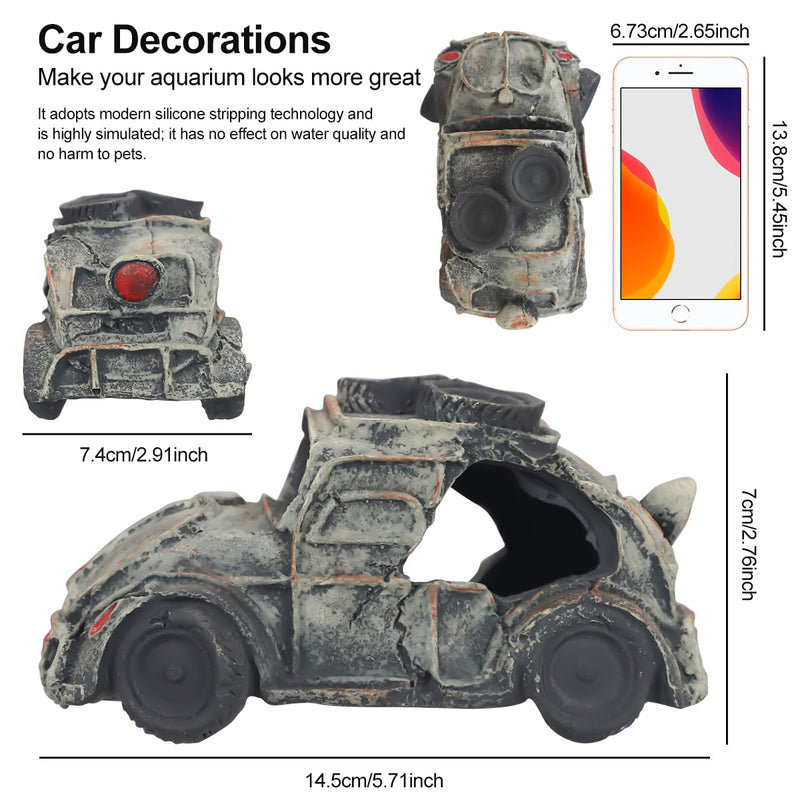 New model car aquarium with aquatic plant landscaping decorations and aquarium ornament decorations fish tank landscaping (Resin car) - PawsPlanet Australia