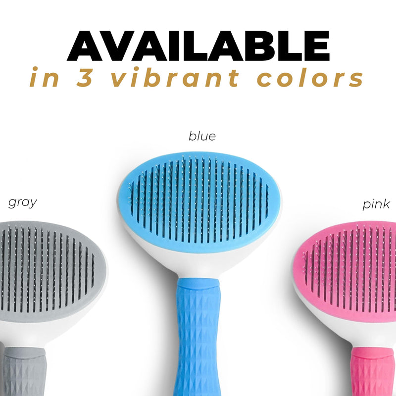 Dog & Cat Brush, Soft Self Cleaning Slicker Brush, Skin-Friendly Upgraded Dog Brush for Shedding, Massaging, and Grooming – Perfect for Long & Short Coats (Pink) Pink - PawsPlanet Australia
