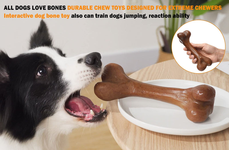 Dog Toys for Aggressive Chewers, UXVA Indestructible Nylon Bone Dogs Chew Toys, Durable Tough Puppy Teething Toys, Interactive Dog Toys for Medium Large Breed, Lifetime Replacement - PawsPlanet Australia