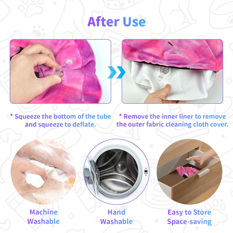 Dog Cone, Y-blue Dog Cone Collar Inflatable Puppy Neck Collar(Rose Purple, XL) X-Large Rose Purple