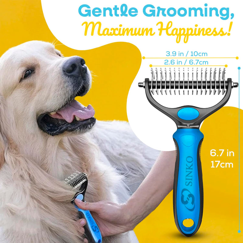 Sinko Undercoat Rake for Dogs, Undercoat Brush for Dogs, Dog Rake Brush for Shedding, Double Coat Dog Brush, Undercoat Brush for Cats, Dog Undercoat Brush Deshedding, Cat Undercoat Brush (Brush only) Brush only - PawsPlanet Australia