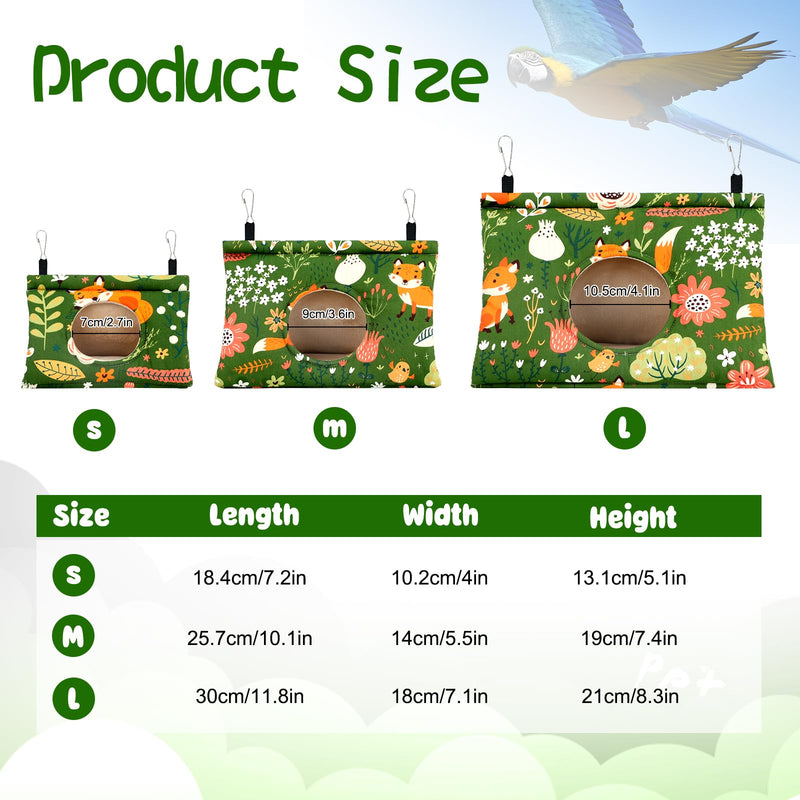 Rypet Winter Warm Bird Nest House - Hanging Hammock Velvet Shed Hut Cage Plush Fluffy Birds Hideaway Sleeping Bed Fuzzy for Parrot Parakeet Cockatiels Budgies Lovebird Medium?Green? Medium (Pack of 1) Green