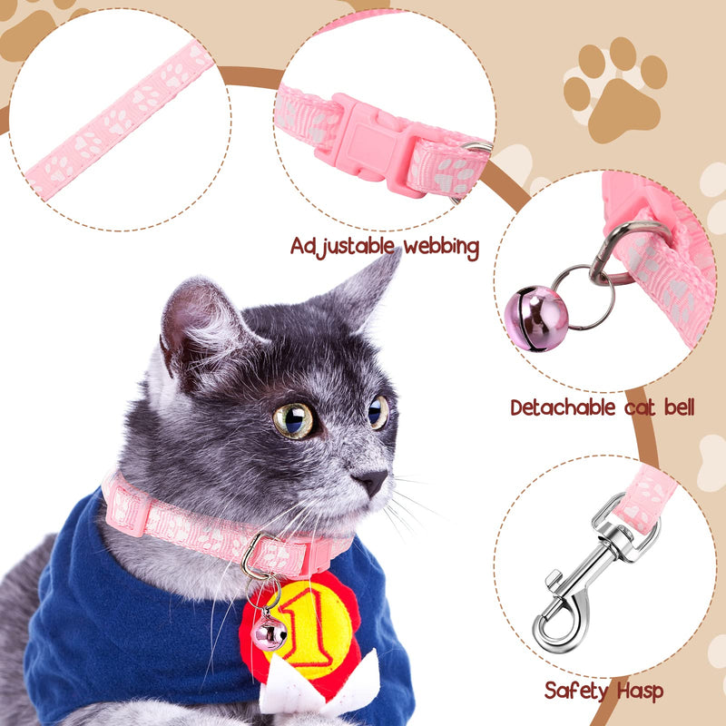 Amylove 48 Pcs Dog Collar and Leash Set, Polypropylene Adjustable Puppy Collars for Medium Dogs Small Pet Puppy Walking Training with Hook and Buckle(Multicolor,Paws Pattern) Multicolor Paws Pattern - PawsPlanet Australia