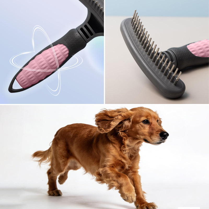 Fur Detangler Detangler for Long Hair Dogs & Cats, Comb the Undercoat for Hair Removal, Loosen Knots, Tangles and Undercoat Grooming Comb for Dogs and Cats - PawsPlanet Australia