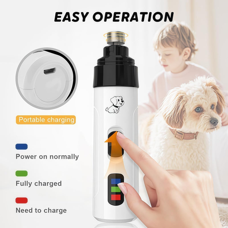 Electric Dog Nail Grinder & Cat Nail Clippers with Safety Guard-USB-C Rechargeable,Silent Groom P/ro,Low Noise Dog Nail File & Paw Tr/immer for Small, Medium,Large Breed Dogs-Dog Grooming Tool