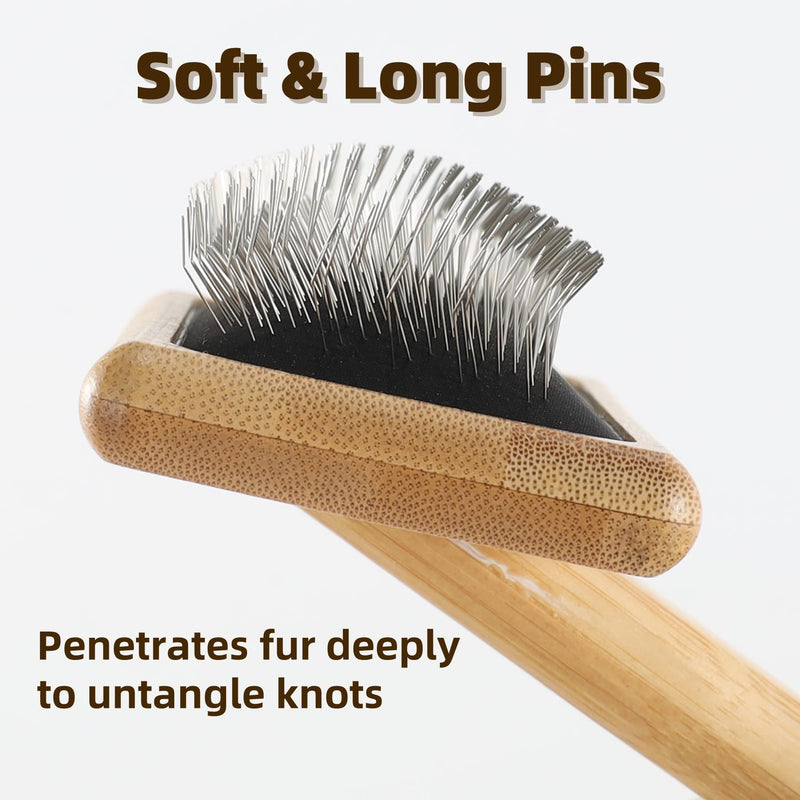 Dog Slicker Brush for Shedding Medium Long Haired Dogs and Cats Pet Grooming Brush to Remove Loose Hair Tangles and Knots M Black
