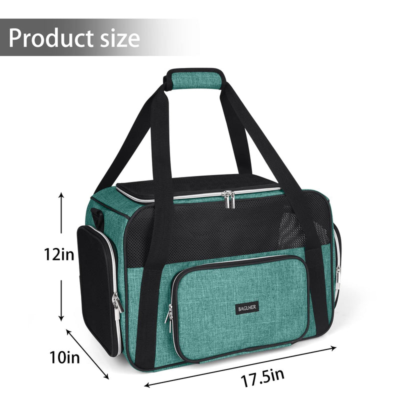 BAGLHER Pet Travel Carrier, Cat Carriers Dog Carrier for Small Medium Cats Dogs Puppies, Airline Approved Small Dog Carrier Soft Sided, Collapsible Puppy Carrier. Green - PawsPlanet Australia