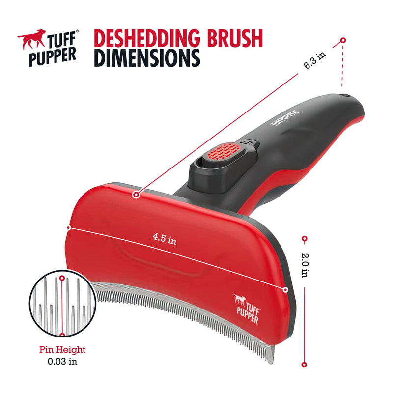 Tuff Pupper Self Cleaning Slicker Brush For Dogs & Cats | One Button Auto Clean | The Ultimate Pet Brush for Removing Loose Fur | Reduces Shedding by up to 95% Deshedding Tool for Long & Short Hair - PawsPlanet Australia