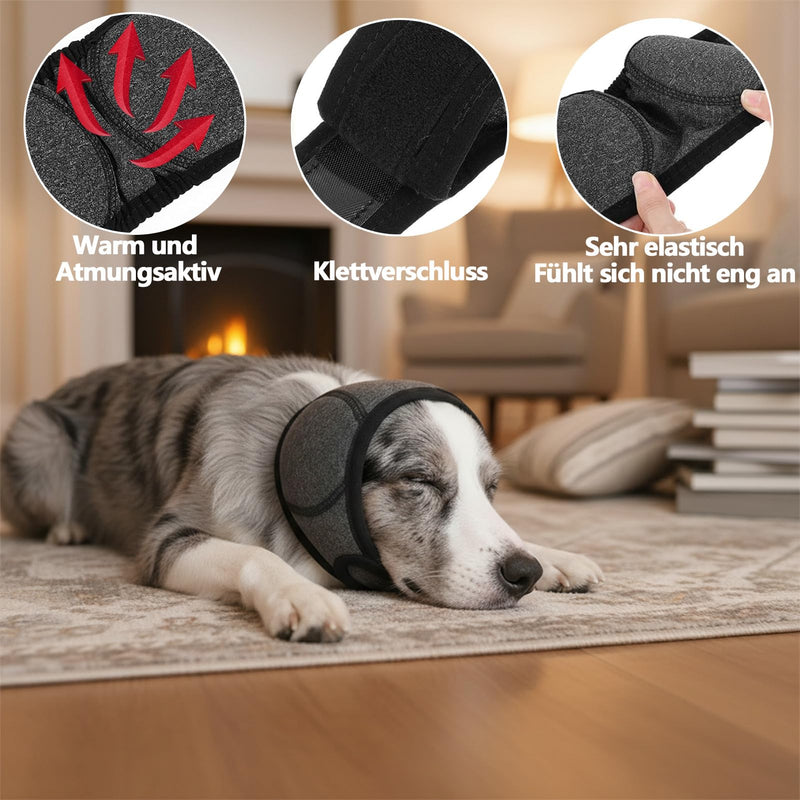 Dog Hearing Protection, Adjustable Ear Protection, Dog Earmuffs to Relieve Noise and Anxiety, Pet-Specific Elastic Waterproof Earmuffs (Size L)