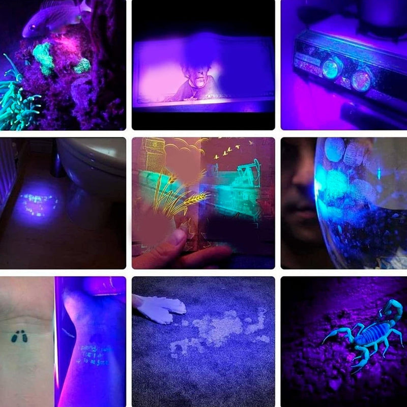 UV Flashlight 20W, 5000Mah High Power 365nm UV Light, Led Usb Rechargeable Black Light Flashlight for Pet Urine Detection, Resin Curing, Rock Hunting, Traveling, AC Leak, Uranium Glass, Bed Bug - PawsPlanet Australia