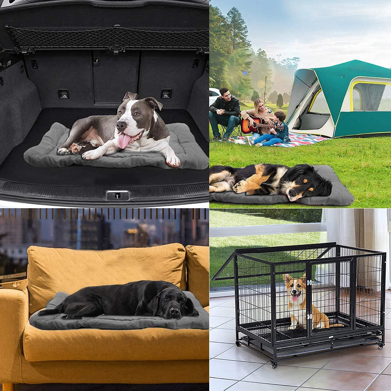 Outdoor Dog Bed, 35”x24“ Portable Camping Travel Dog Bed, Soft, Comfortable, Waterproof, Non-Slip, Machine Washable Easy to Clean Pet Mat for Small, Medium and Large Dog and Cat Grey - PawsPlanet Australia