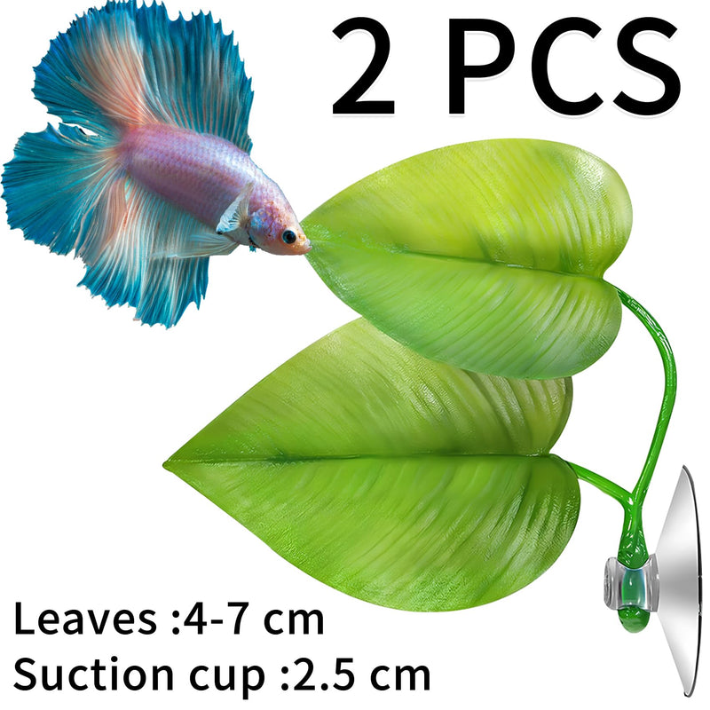 Betta Fish Tank Decorations Aquarium Decor,2 PCS Betta Fish Leaf Hammock,Beta Fish Toy for Sleeping Resting Hiding Playing Breeding - PawsPlanet Australia
