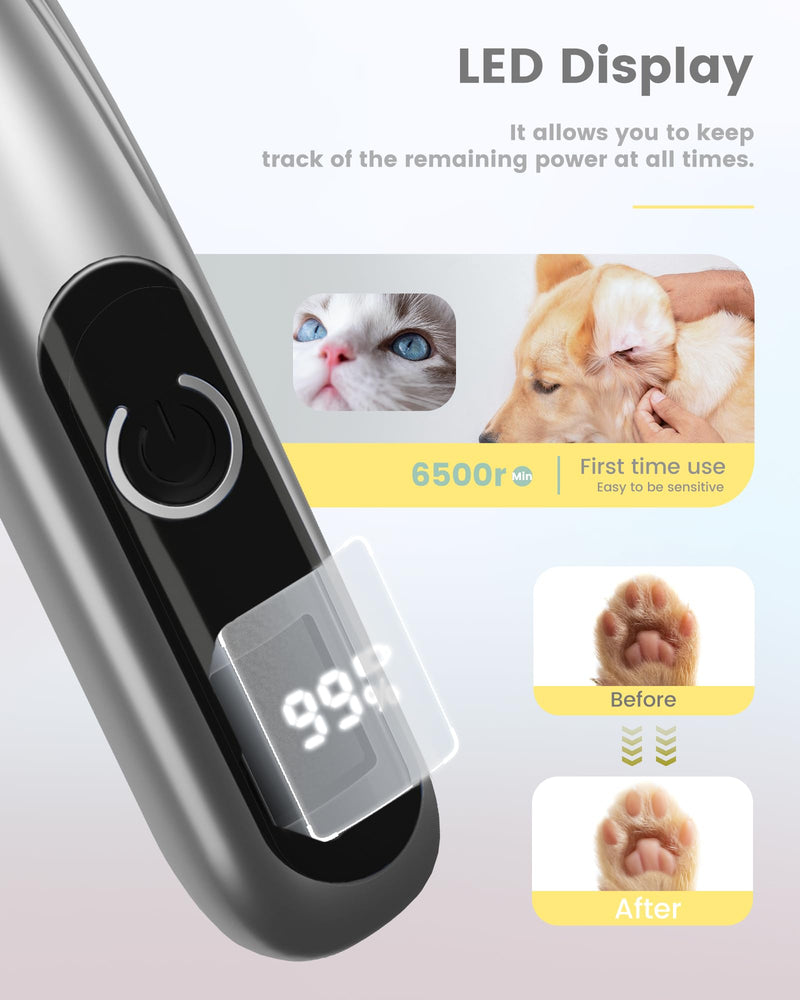 Cat Clippers with LED Display Light Sliver - PawsPlanet Australia