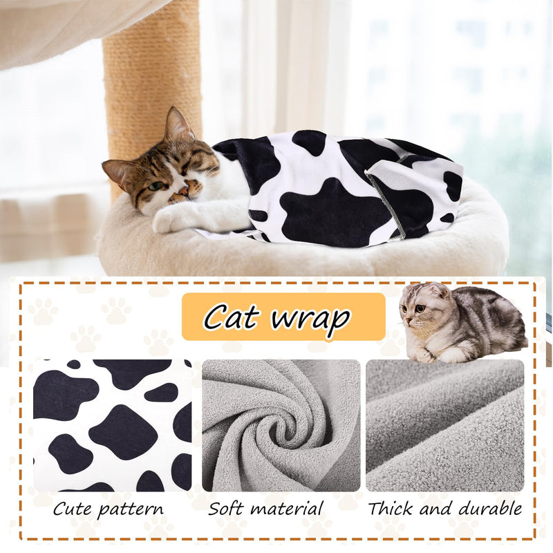 Cat Wrap for Grooming, Cute Pattern Strong Self-Adhesive Anti-Scratch Adherent Cat Wrap Multifunctional Swaddle Wraps Grooming Wrap Cat Restraint for Cutting Nail Clipping Practical Cat Supplies - PawsPlanet Australia