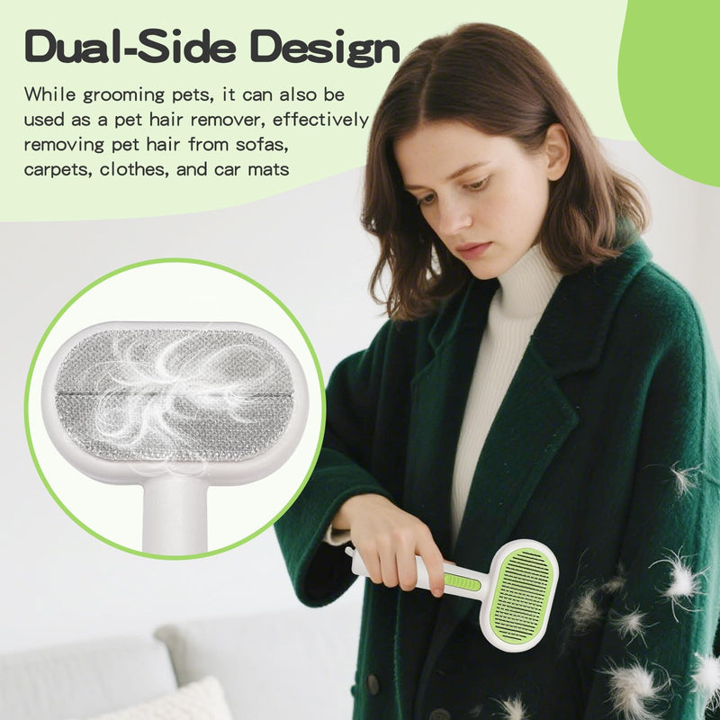 Double Sided Pet Grooming Brush for Dogs and Cats - Gentle Deshedding Tool for Long/Short Hair, Massage & Hair Removal - Indoor Grooming, Outdoor Use & Travel Friendly - PawsPlanet Australia