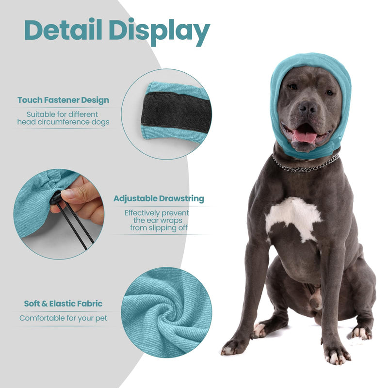 Nanaki Dog Calming Hoodie Hematomas Ear Wraps for Dogs, Fireworks Snood For Dogs Grooming Dog Hood for Noise Protection Dog Ear Covers for Blow Drying Dog Ear Protector Dog Headband for Anxiety Relief S(Head Girth:10.6"-15.7") Light Green - PawsPlanet Australia