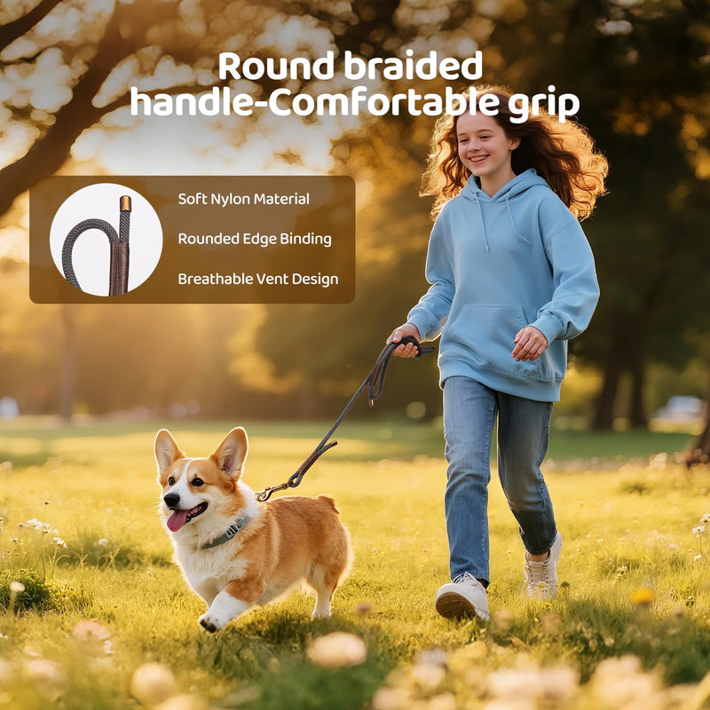 Xlife Handwoven Rope Dog Leash - Heavy Duty No Pull Braided Nylon for Large, Medium & Small Dogs, 5ft Strong Pet Rope Lead for Walking Playing and Training 1/3" × 5FT - PawsPlanet Australia