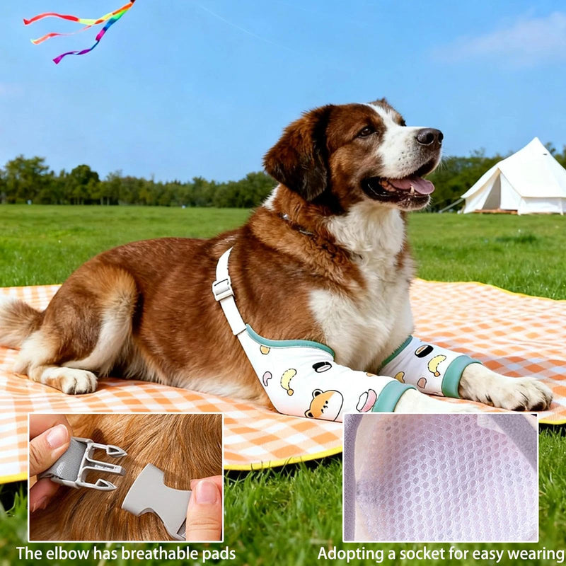 VPB Dog Front Leg Brace Recovery Sleeve, Elbow Joint Protector with Breathable Mesh Pad for Medium & Large Dogs, Anti-Licking Leg Support for Wound Healing and Injury Recovery (2XL)