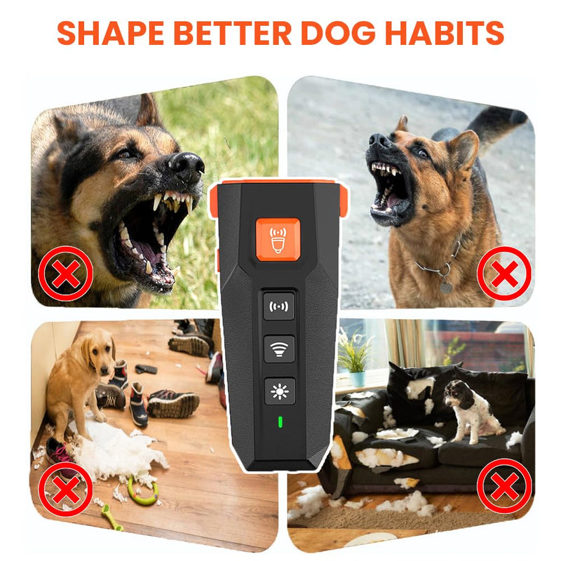 Ultrasonic Dog Trainer - Ultrasonic Bark Deterrent, 4 Modes - Black - PawsPlanet Australia