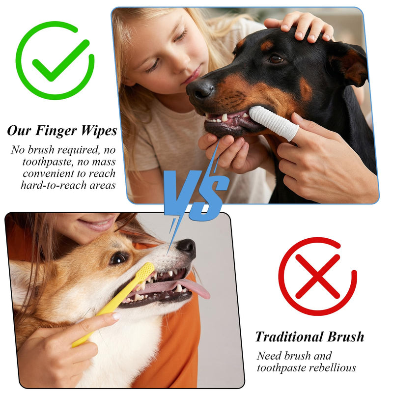 YUXIANLB 15 Pieces Finger-Shaped Dog Toothbrush 360° Pets Teeth Cleaning Dental Care Teeth Cleaning Pet Finger Toothbrush Dog Toothbrush Finger Brush Reusable for Dogs Cats Dental Care (White)