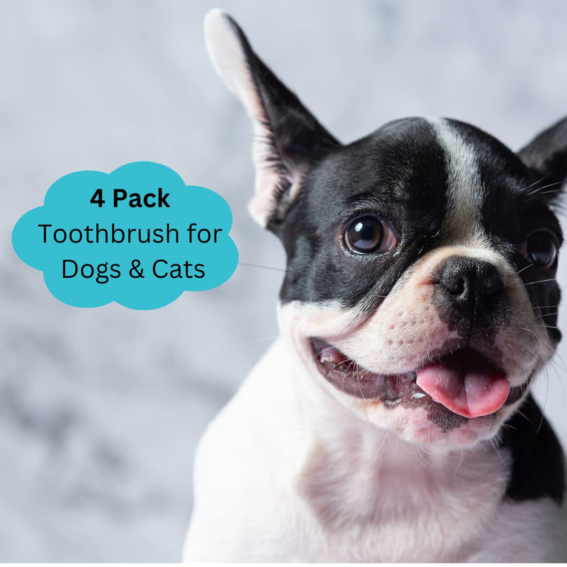 Mighty Mutt Bamboo Pet Toothbrush – Double-Sided Dog Toothbrush | Easy to Use for Dog Teeth Cleaning | Pet Friendly | Soft, Gentle Dog Tooth Brush for Any Size Breed – 4 Pack - PawsPlanet Australia