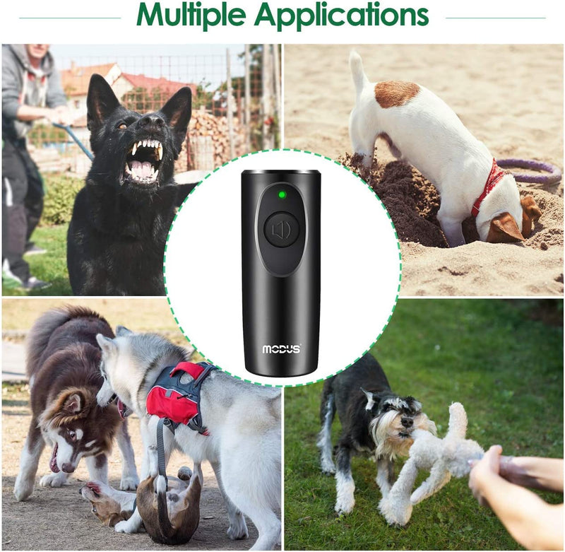 MODUS Ultrasonic Dog Barking Deterrent Device, Anti-Barking Device for Dogs, Bark Control Range of 16.4Ft, Dog Trainer, Wrist Strap, Battery Included, LED Indicate, Indoor and Outdoor Grey Dog Barking Deterrent Device - PawsPlanet Australia