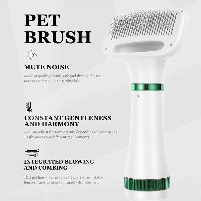 Scicalife Pet Hair Dryer, 2 in 1 Quiet Portable Pet Grooming Blower with Slicker Brush, Adjustable 3 Temperatures & Fast-Drying Towel, Home Pet Care for Dogs, Cats & Other Coated Breed. - PawsPlanet Australia