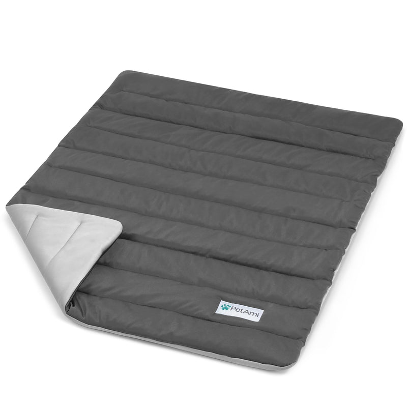 PetAmi Cooling Mat for Dog, Premium Pet Cooling Blanket for Crate Kennel, Indoor Cat Cool Sleeping Pad, Q-MAX Cold Sofa Couch Cover for Summer, Gray/Light Grey, Small (24x32) Small (24x32) - PawsPlanet Australia