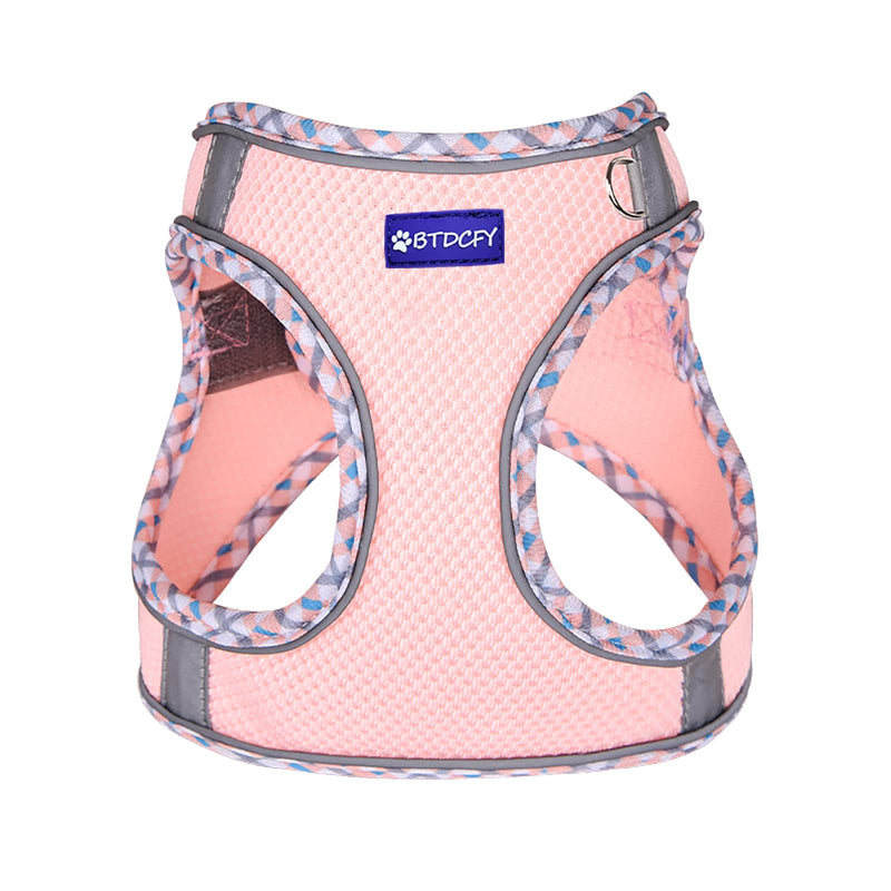 Step in Mesh Dog Harness and Leash Set - Breathable Air Mesh Reflective Escape Proof Vest - No Choke, Lightweight XXS(neck:8.5"-9.5",chest:10"-11.5") Pink - PawsPlanet Australia