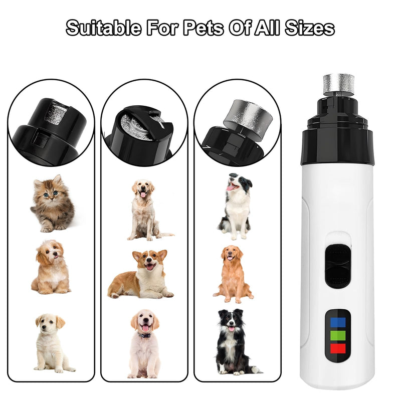 Dog Nail Grinders – Silent Groom Pro Electric Dog Nail Trimmer, USB-C Rechargeable Dog Claw Clippers with 2 Grinding Heads, Low Noise Dogs Nail File for Small, Medium & Large Breed Dogs and Cats - PawsPlanet Australia