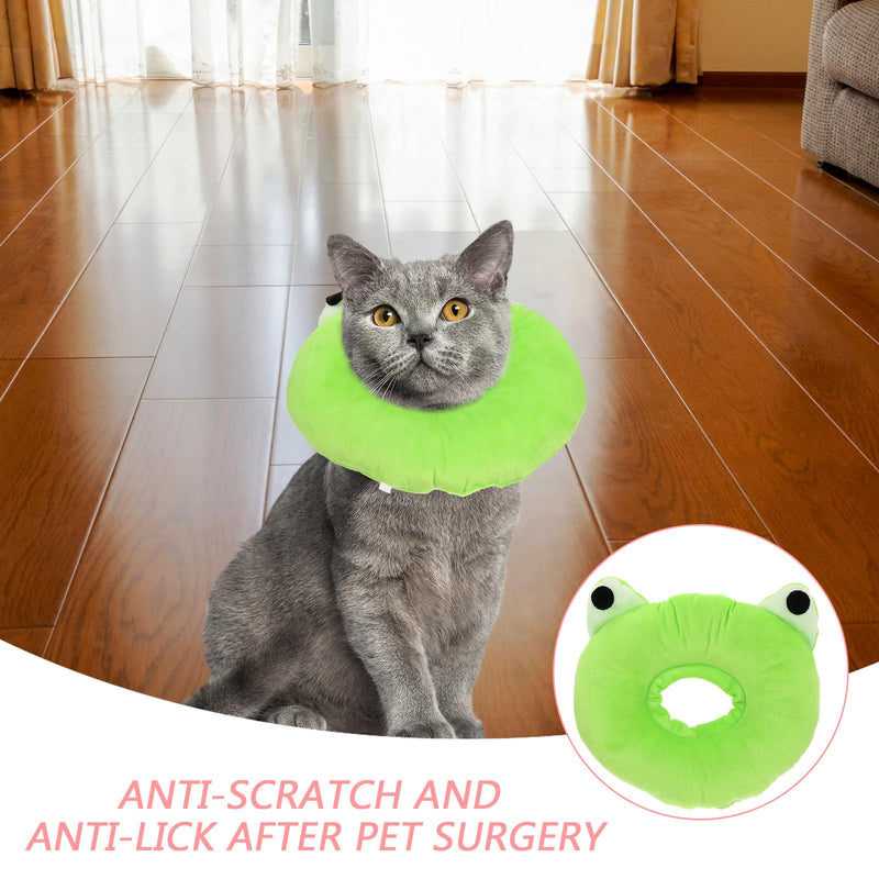 Artibetter Soft and Scratch-Proof Nylon Cat Neck Collar with Breathable Material Cartoon Plush Recovery Collar for Cats