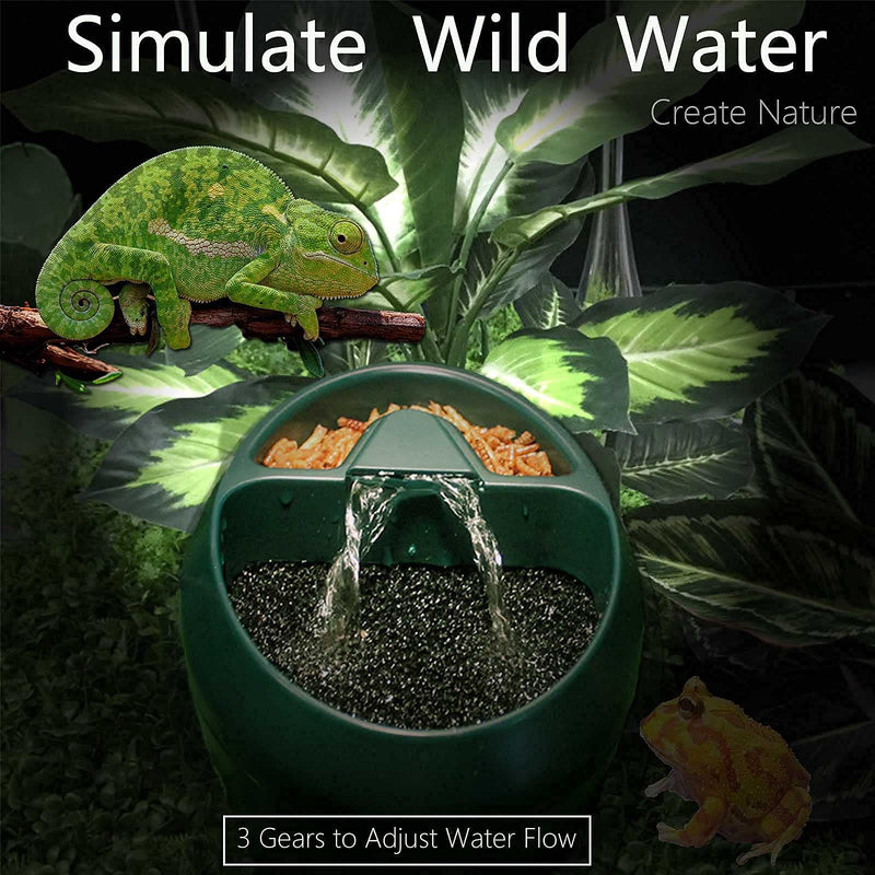 Reptile Chameleon Waterfall Drinking Fountain, Food Bowl Water Cantina Dripper Feeder, Amphibians Insects Bearded Dragon Gecko Lizard Turtle Frog snake Water Dispenser by Hoqqf - PawsPlanet Australia