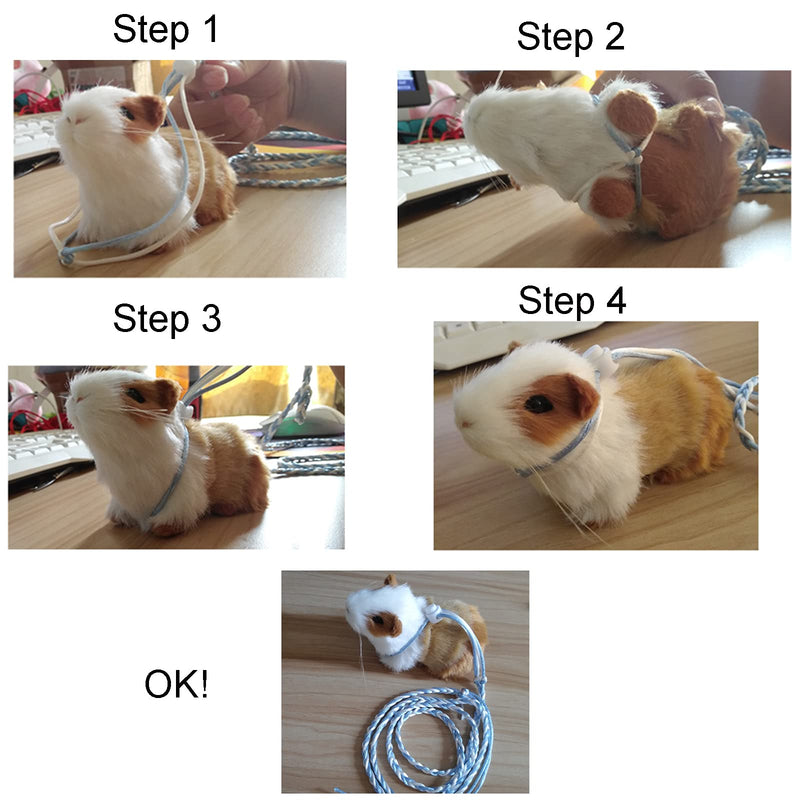 4Pcs Hamster Harness Small Animal Harness Leash Adjustable Walking Rope for Hamster, Rat, Ferret, Mouse, Squirrels,Small Animal - PawsPlanet Australia
