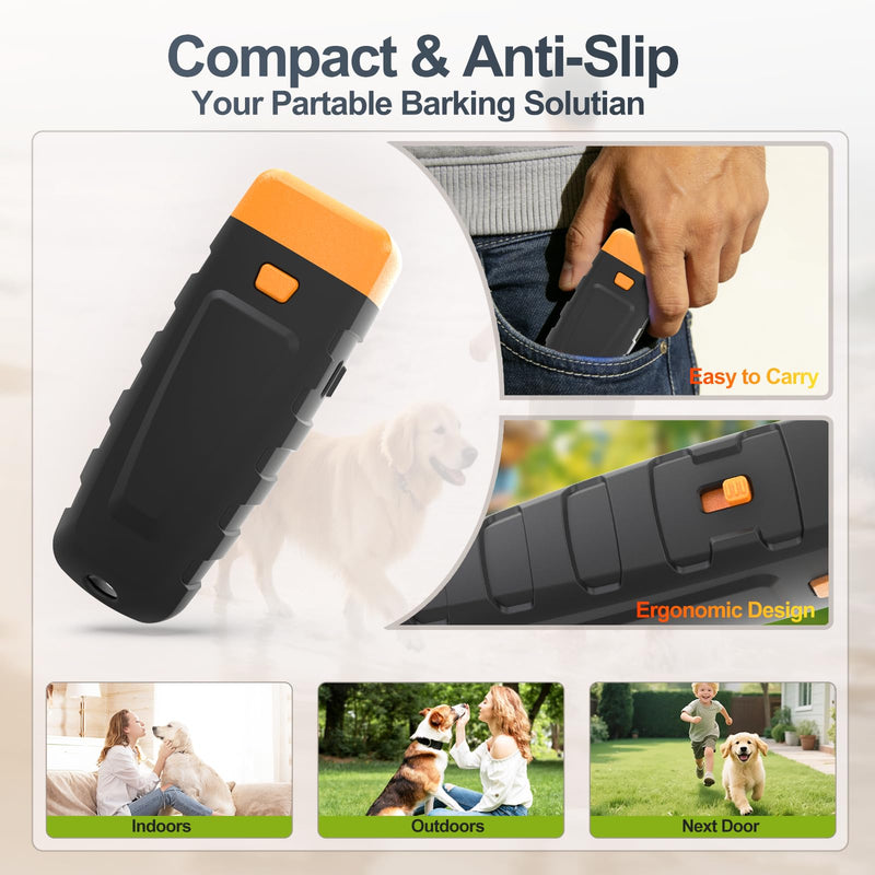 Bark Deterrent Training Device, Rechargeable Ultrasonic Anti Barking Device for Dogs, Dog Bark Control Devices Safe for Dogs & Human Portable Indoor Outdoor, Dog Training & Behavior Aids - PawsPlanet Australia