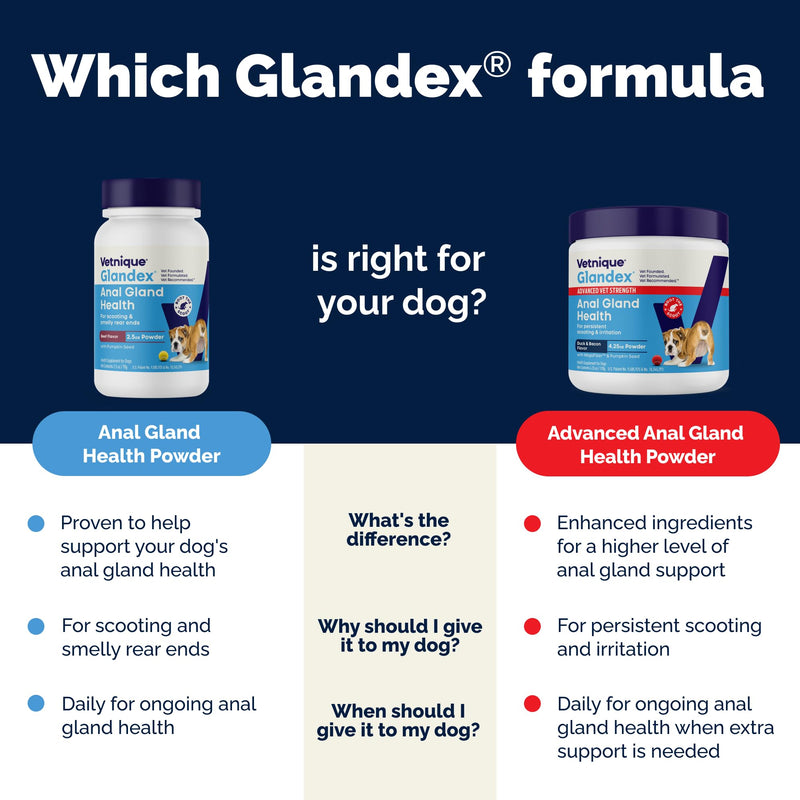 Vetnique Glandex Dog Fiber Supplement Powder for Anal Glands with Pumpkin, Digestive Enzymes & Probiotics - Vet Recommended (Regular or Advanced Strength) - Boot The Scoot (2.5 oz, Pork Liver) 2.5 oz - PawsPlanet Australia