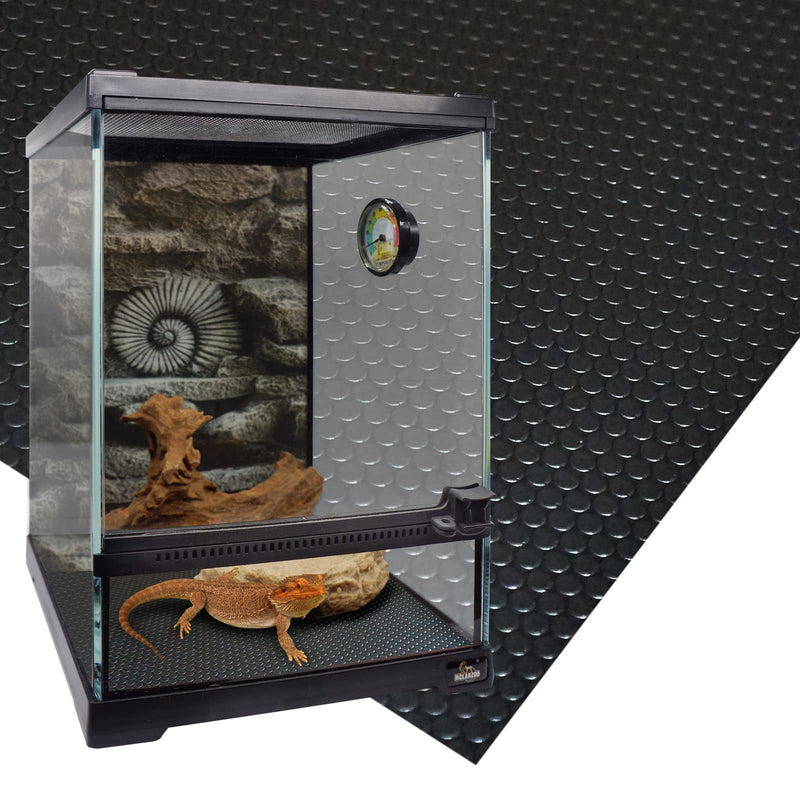 Reptile Substrate Mat Terrarium Liner 2PCS 36 * 18 inch, Bearded Dragon Tank Accessories Reptile Tank Carpet Bedding Non-Adhesive for Leopard Gecko Snake, Lizard and Tortoise 36*18'' Black - PawsPlanet Australia