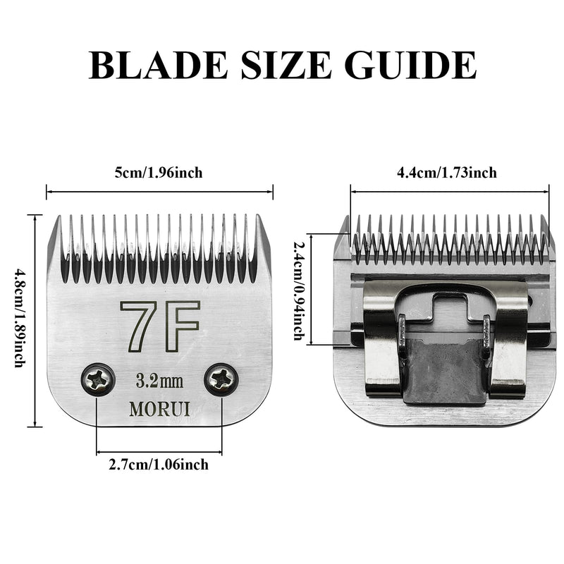 7F Cut Length 1/8"(3.2mm) Detachable Pet Dog Clipper Blades UltraEdge Series Clipper Blades for Dog Grooming Compatible with Most Andis,Oster A5 Wahl KM Series Clippers 7F 3.2mm - PawsPlanet Australia