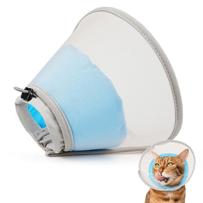 Cat Cone Collar Soft: Comfortable Waterproof Mesh Recovery Cone After Surgery to Stop Licking and Scratch, Alternative to Plastic Elizabeth Head/Neck Cone Blue M