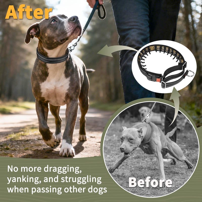 Mayerzon Martingale No Pull Collar for Medium Large Dogs German Shepherd Doberman Pitbull, Patented Anti Pull Correction Dog Collar for Walking Training, Reflective, Adjustable, Hidden(M, Black) Medium,2.5mm,14.5-18.5"Neck - PawsPlanet Australia